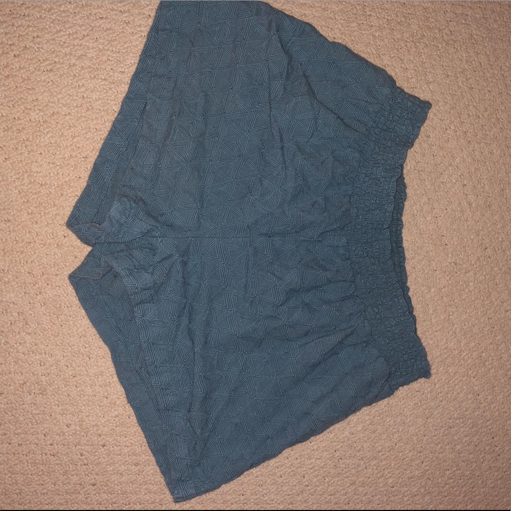 Madewell Blue Criss-Cross Patterned Comfy Shorts